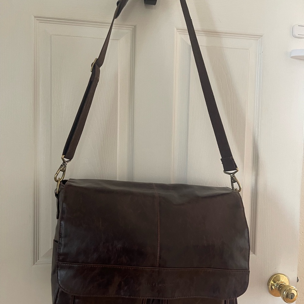 Kelly Moore Brown Photography Messenger Bag with Adjustable Strap